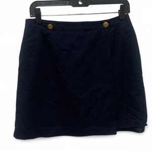 Vintage Liz Sport Dark Blue Nautical Buttons Mini Skirt